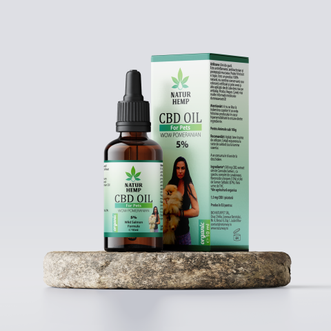 NATUR HEMP, ULEI CBD 5% ORGANIC PENTRU ANIMALE SUB 10 KG, 10 ML