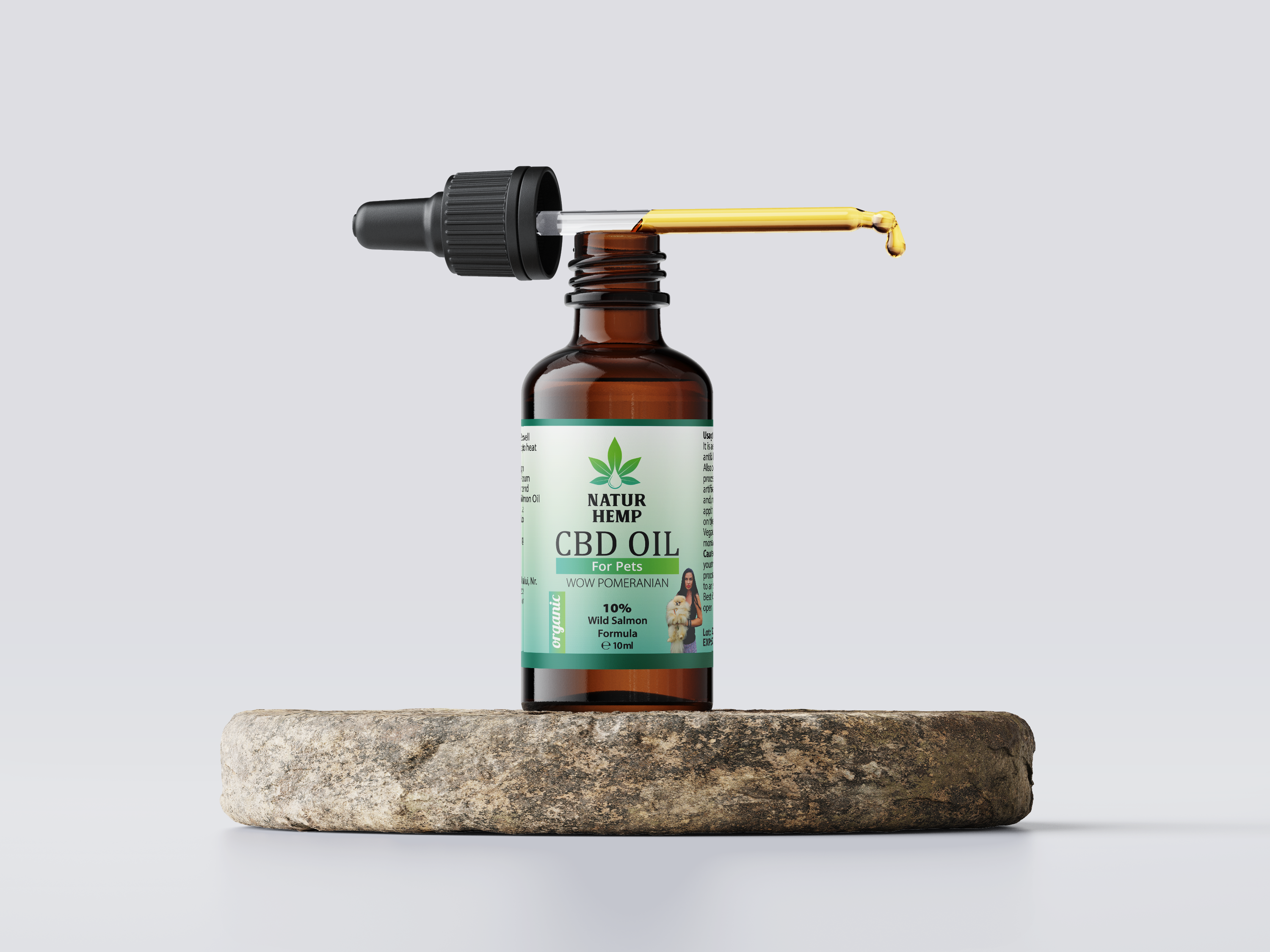 NATUR HEMP, ULEI CBD 10% ORGANIC PENTRU ANIMALE PESTE 10 KG, 10 ML - imagine 3