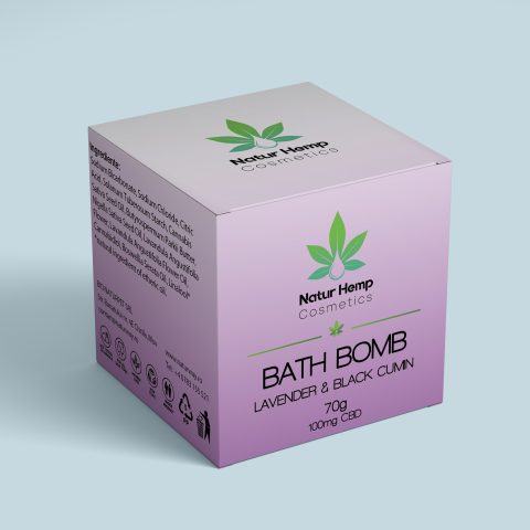 BOMBA DE BAIE CU CBD - LAVANDA & CHIMEN NEGRU
